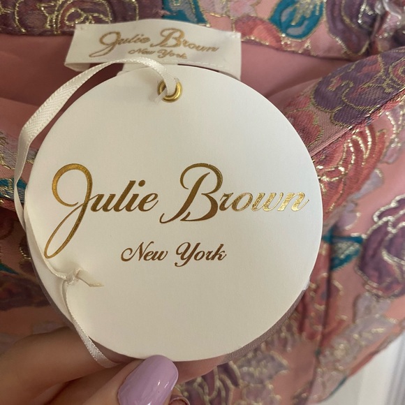 NWT Julie Brown Brocade Crop Top - Picture 4 of 5